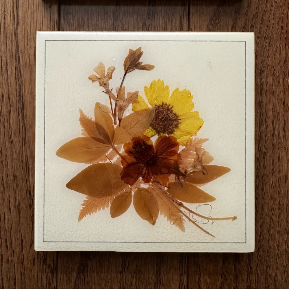 Vintage Henni original set of 3 handmade pressed flowers wall art pictures - Picture 5 of 10